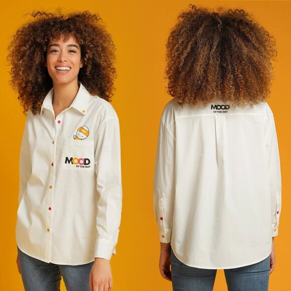 PSYCHODON by YSY | Mood Of The Day | 100% Cotton Button Front Shirt | NWT - Picture 1 of 15